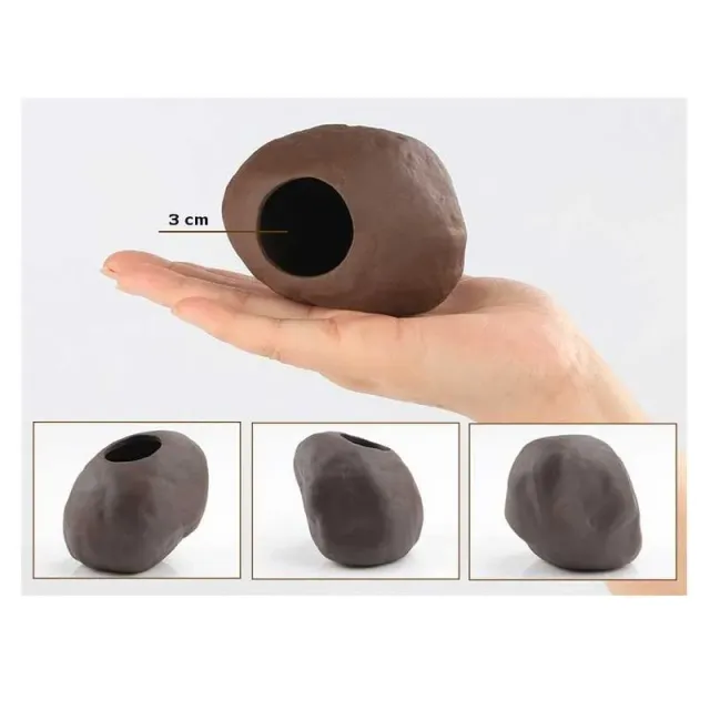 Näsets Ciklidhobby Stengrotta 8 cm akvariegrotta mörkbrun