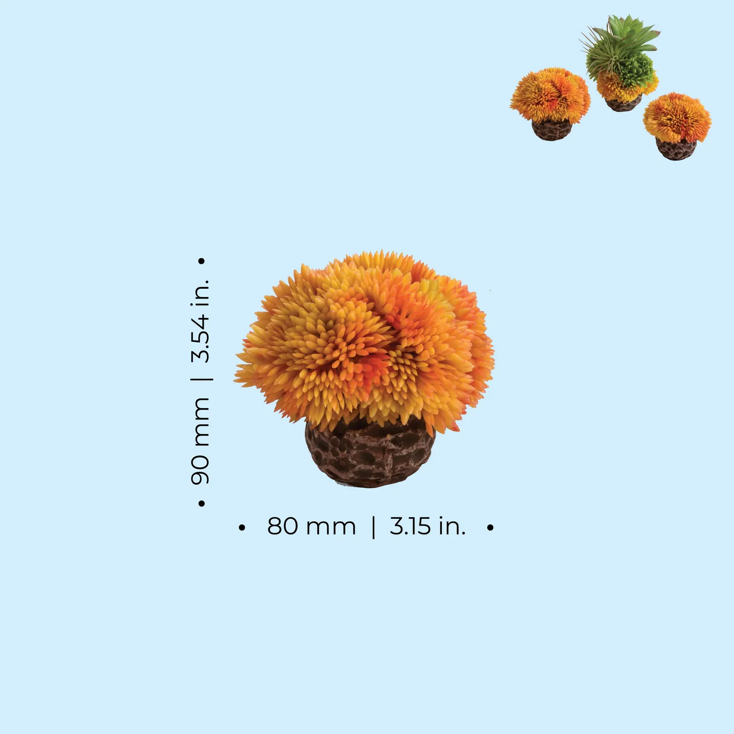 biOrb Coral Ball akvariedekoration orange 3-pack 8 cm