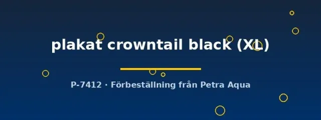 Betta plakat crowntail kampfisk hane black XL