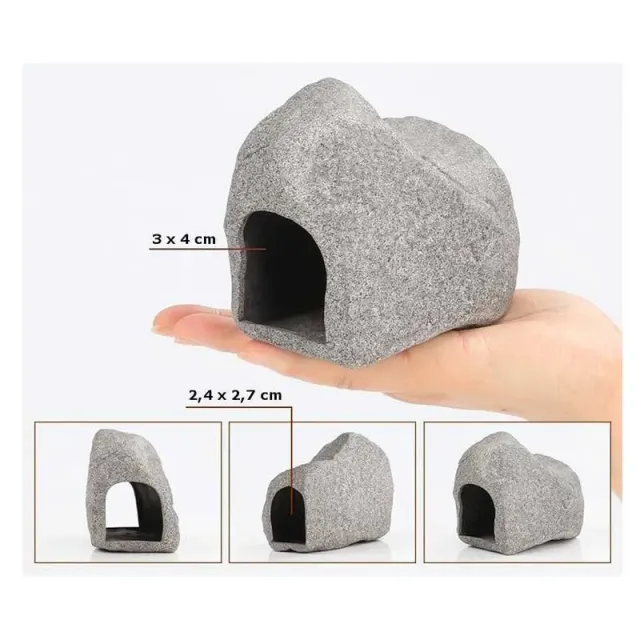Näsets Ciklidhobby Stengrotta 12 cm akvariegrotta keramik 2 ingångar