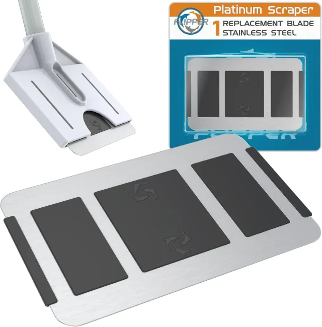 DeepSee Flipper Platinum rakblad rostfritt glas