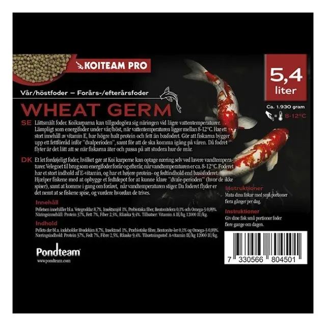 KoiTeam Pro WheatGerm vår/höstfoder 2 kg dammfoder