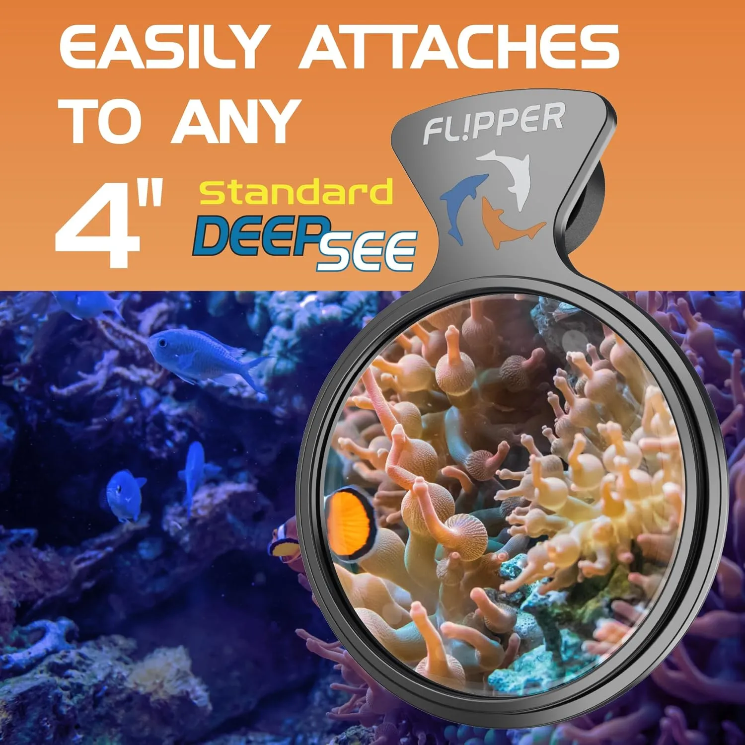DeepSee Viewer Black 4" korallupp orange filter