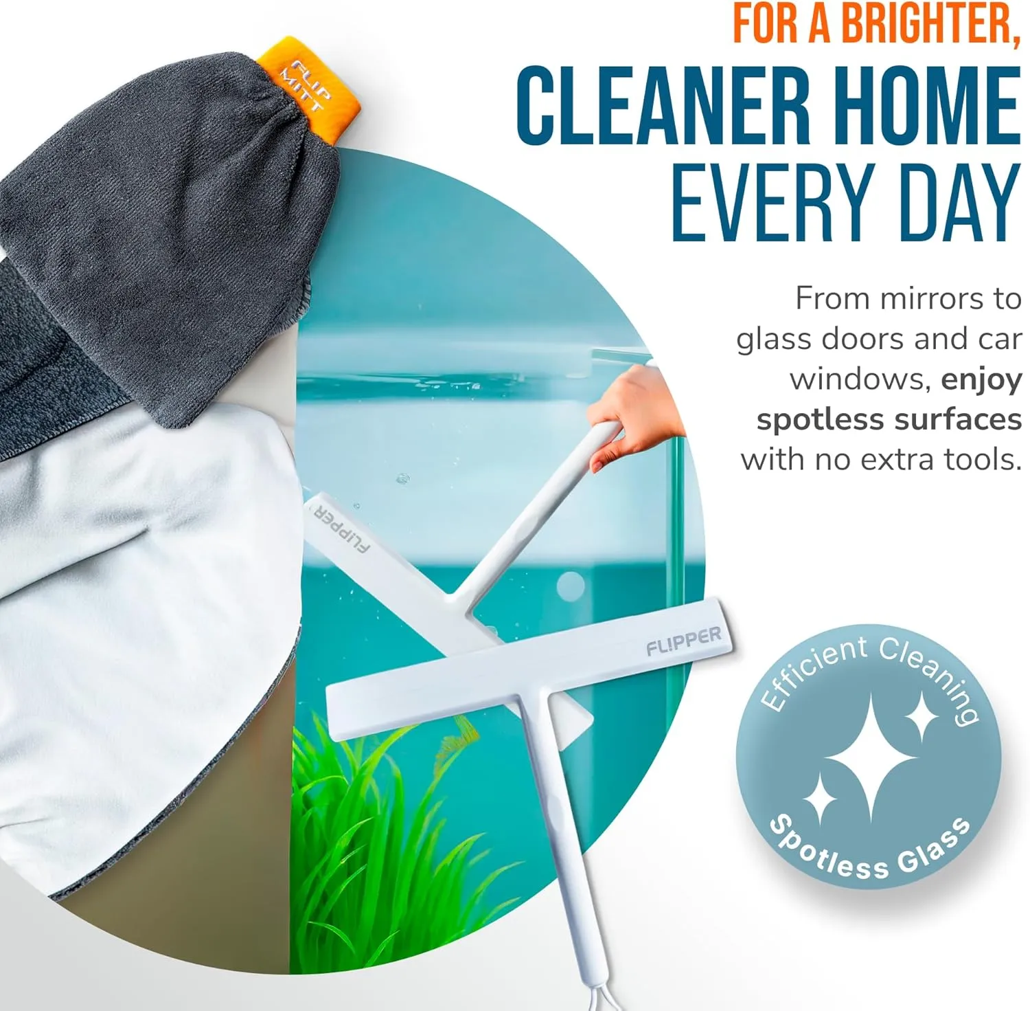 Flipper Mitt Squeegee rengöringsset glas akvarium