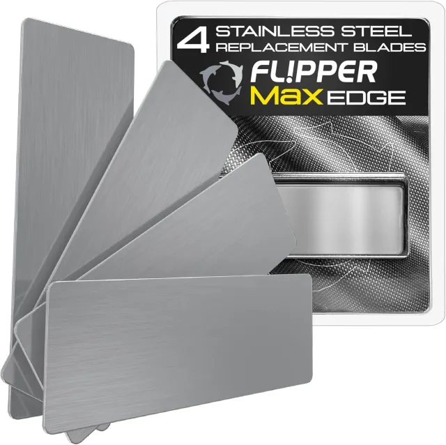 DeepSee Flipper Edge MAX reservblad rostfritt 4-pack glas