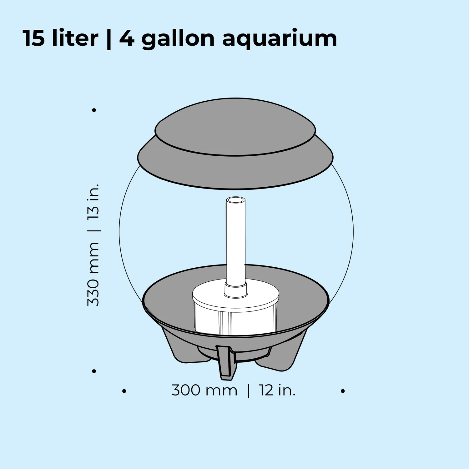 biOrb HALO 15 akvarium 15 liter med MCR-belysning grå