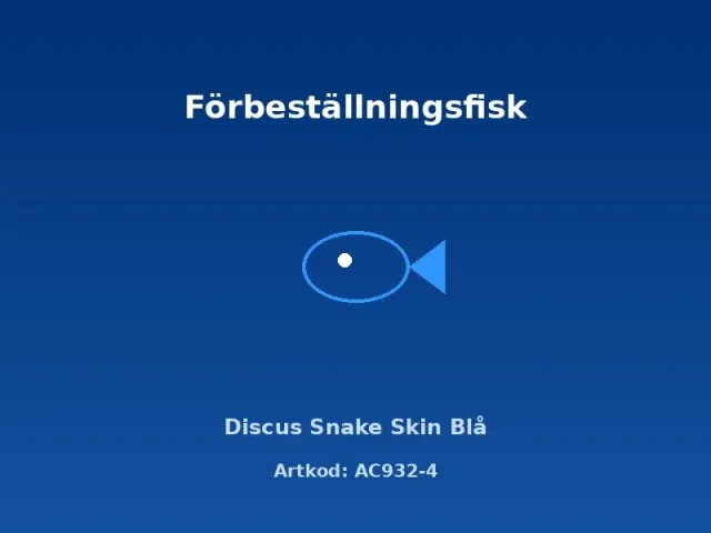 Näsets Ciklidhobby Discus Snake Skin Blå akvariefisk 8 cm sällskap