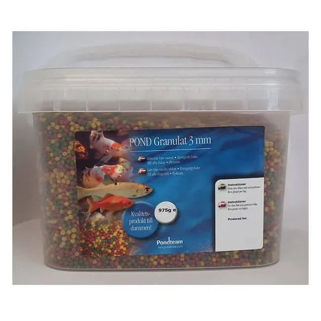 Näsets Ciklidhobby Pondgranulat dammfoder 3,5 liter flytande