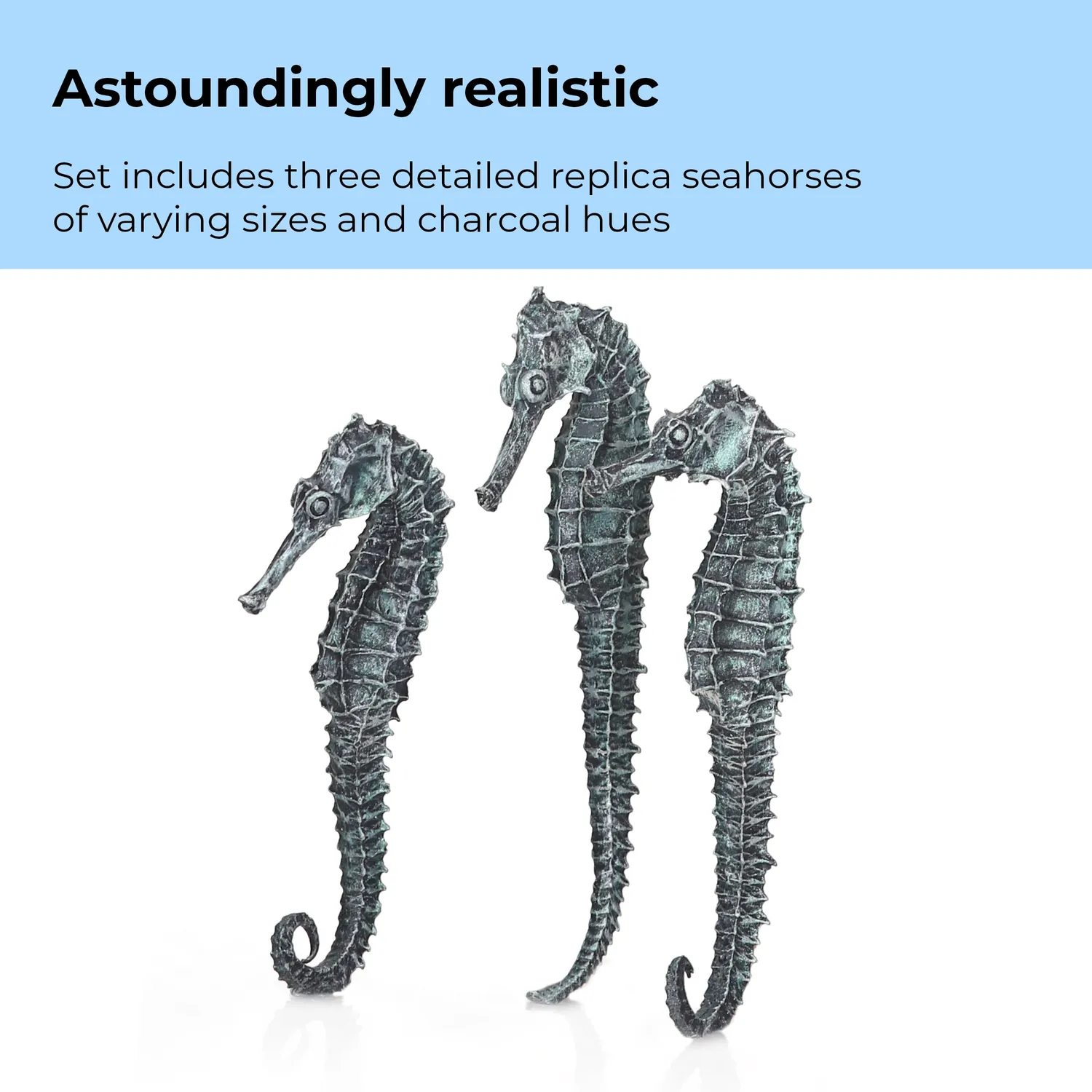 biOrb Seahorse Set akvariedekoration sjöhästar svart 3-pack