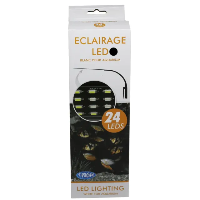 Pacific svart 24 LED akvariebelysning 10W fäste