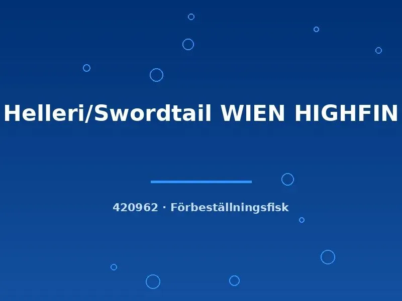 Näsets Ciklidhobby Helleri Wien Highfin svärdbärare lg högfenad
