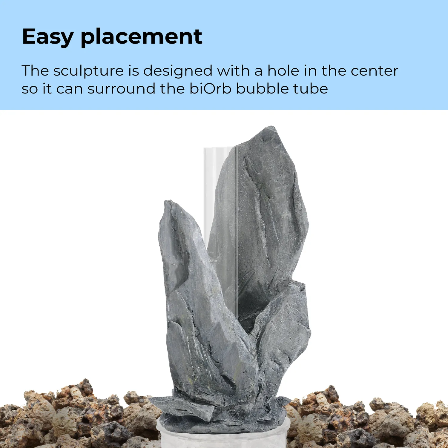 biOrb Slate Stack akvariedekor medium grå sten