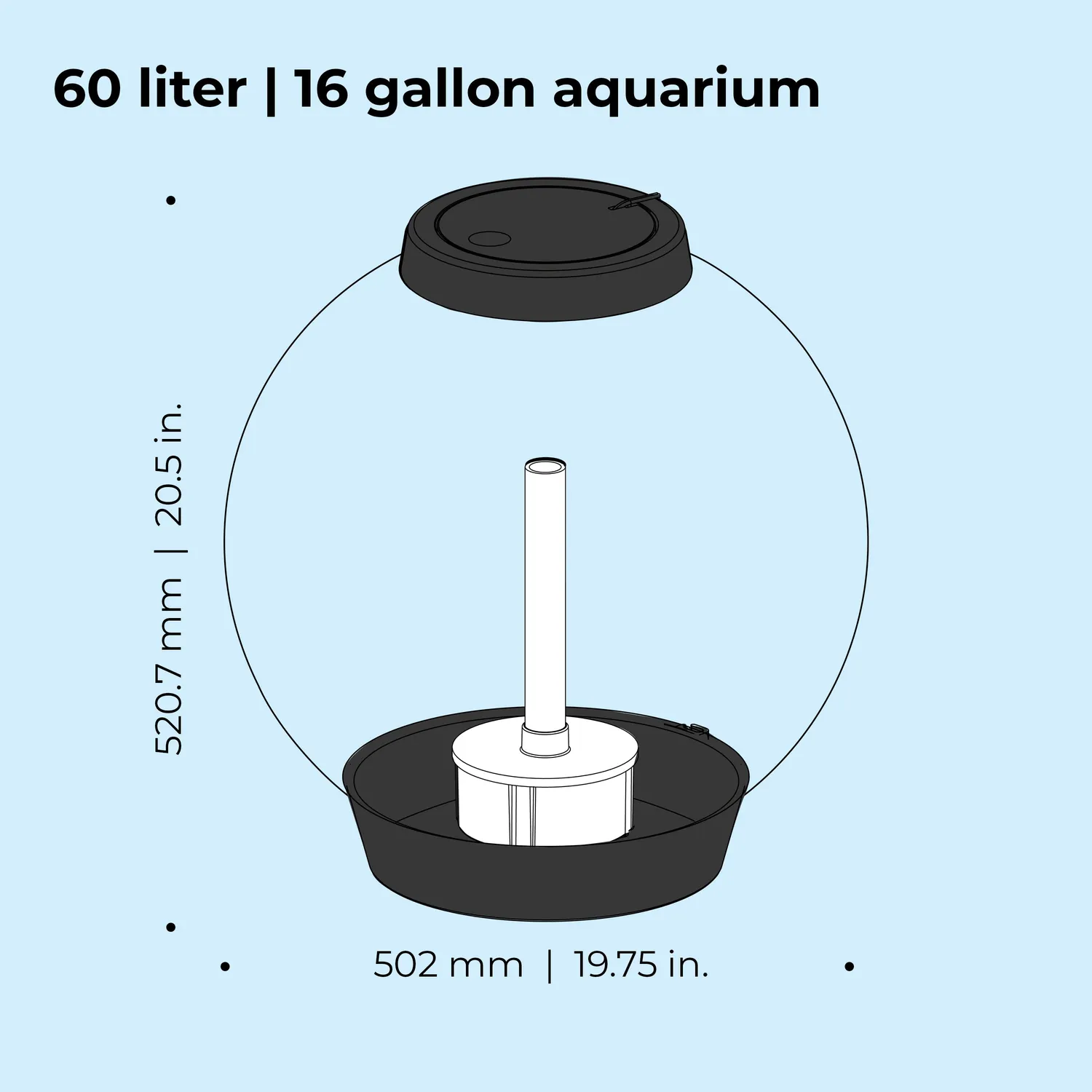 biOrb CLASSIC 60 akvarium 60 liter svart LED