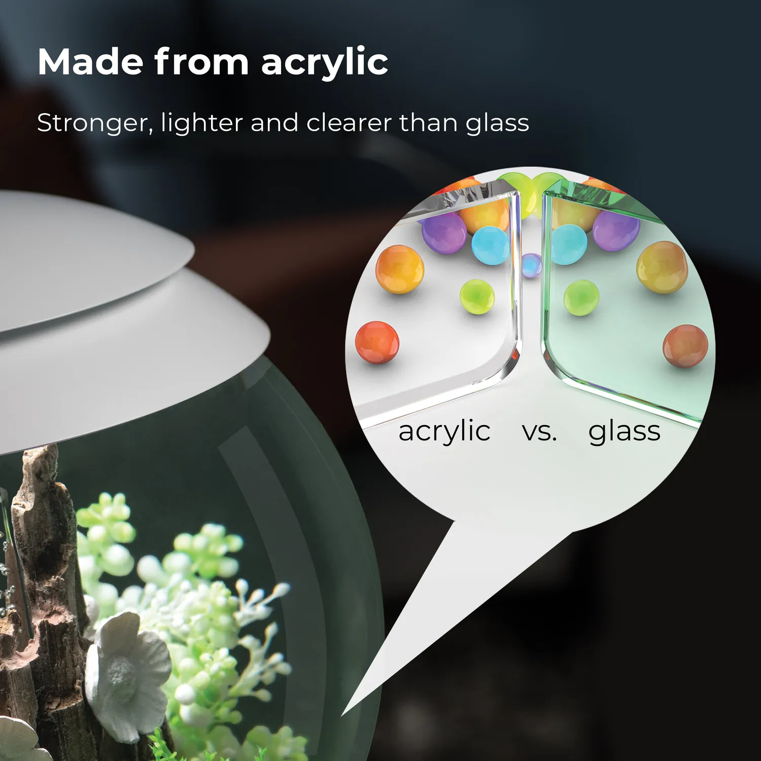 biOrb HALO 15 akvarium 15 liter med MCR-belysning grå