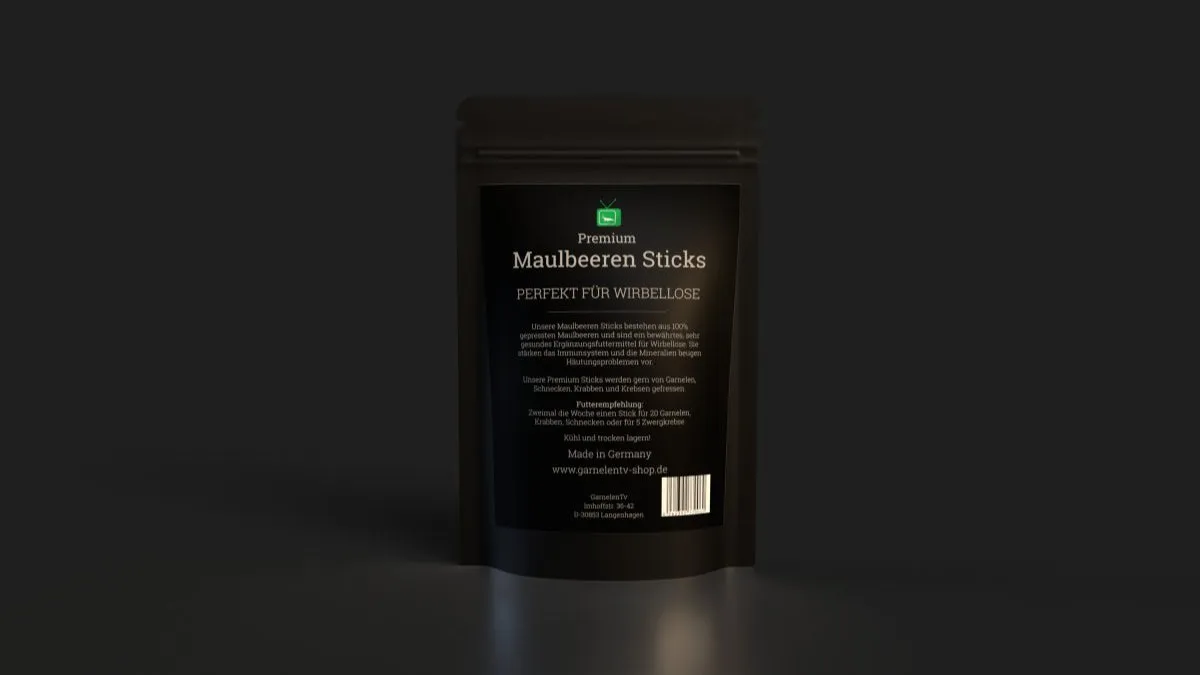 Garnelen TV Premium Maulbeeren Sticks räkfoder 50g mullbär