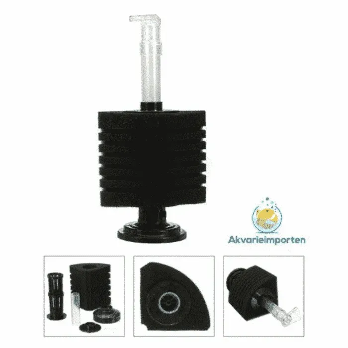 Svampfilter Hörn 200L akvarium luftdrivet