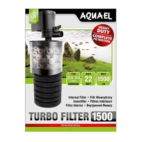Akvarievalvet Turbo 1500 innerfilter 1500 l/t 350 l