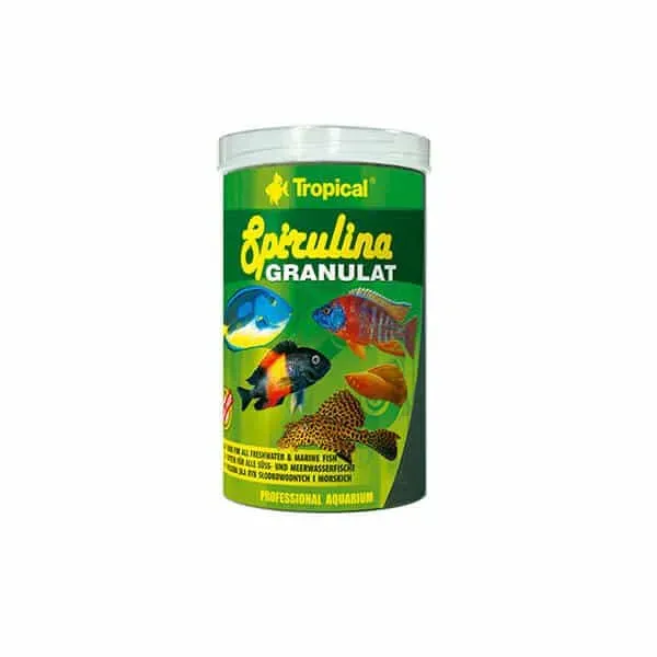 Akvarievalvet Spirulina Granulat fiskfoder 250 ml sjunkande