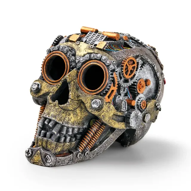 Oase Eden Steampunk Skull akvariedekoration 180 mm gömställe