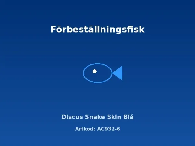 Näsets Ciklidhobby Discus Snake Skin Blå diskus 10 cm stor