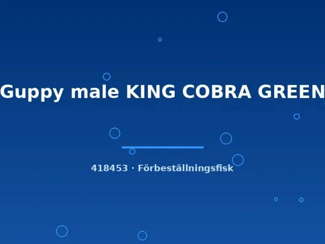 Näsets Ciklidhobby Guppy King Cobra Green hane lg