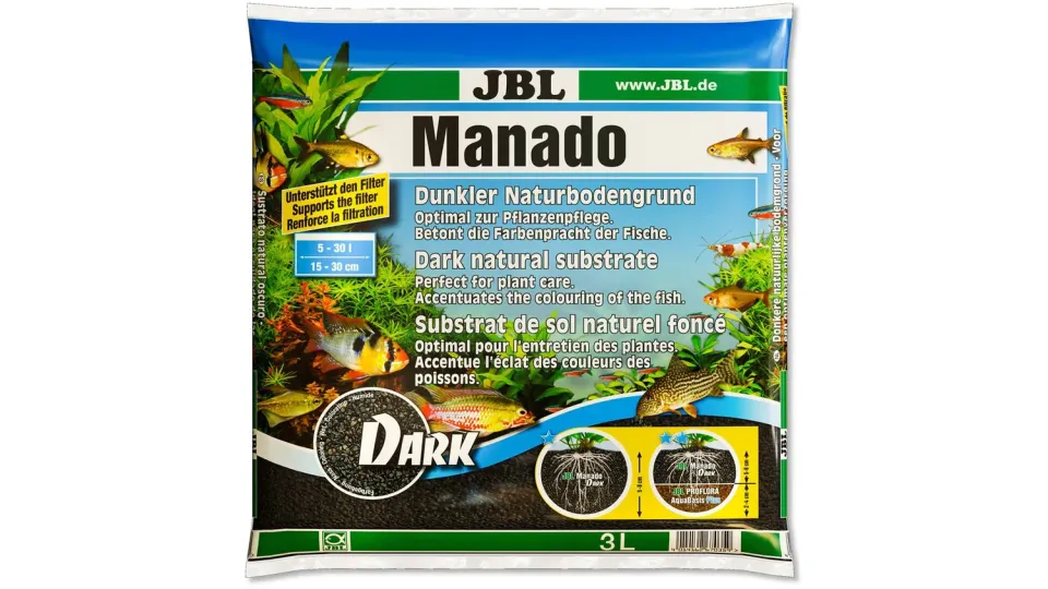 JBL Manado Dark akvariegrus 3 l mörk