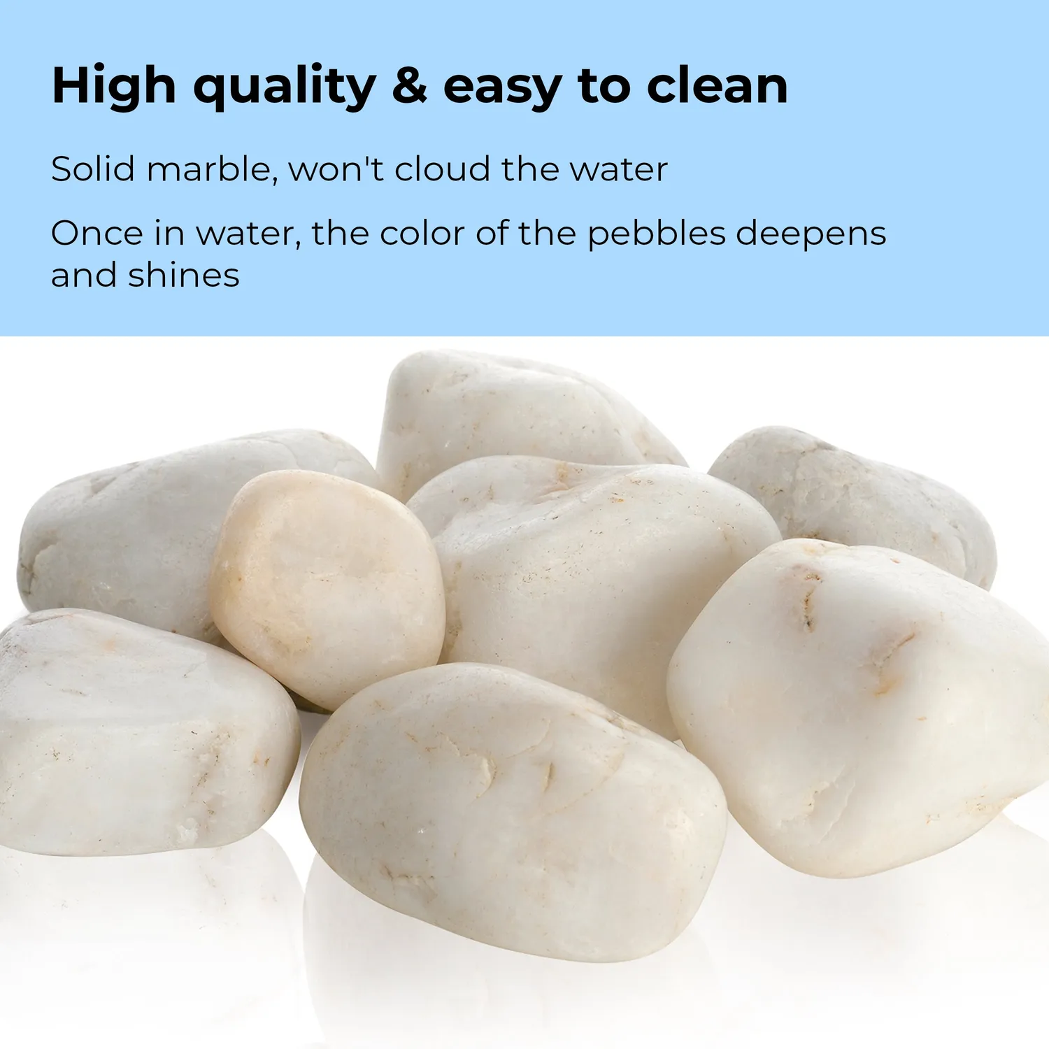 biOrb Marble Pebble Set kulor vit marmorsten