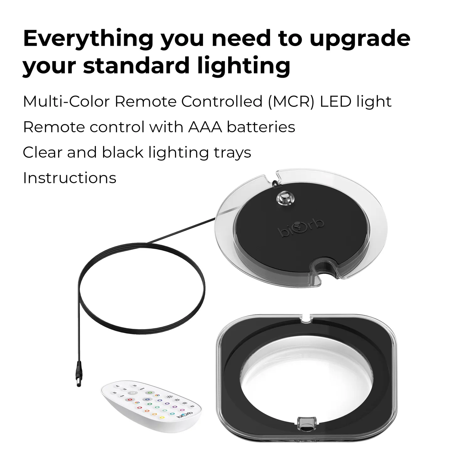 biOrb MCR LED Large akvarielampa svart fjärrkontroll