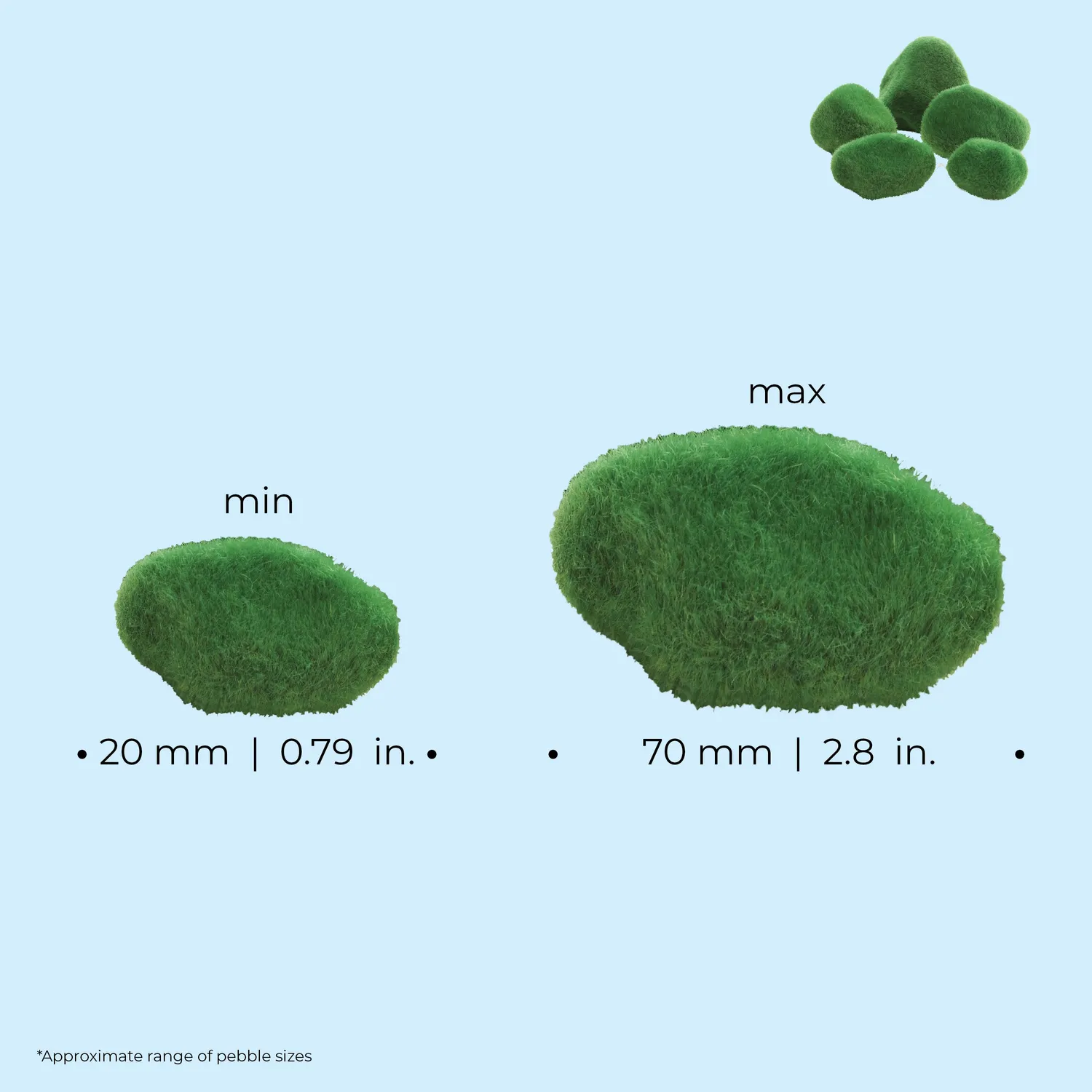 biOrb Moss Pebbles dekoration mosstenar mix