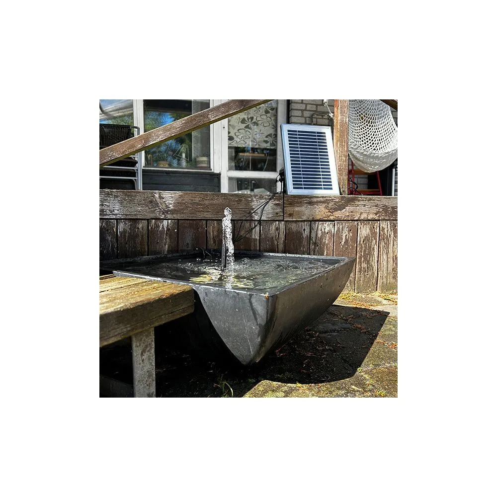 Solcellspump 250 fontänpump batteri LED