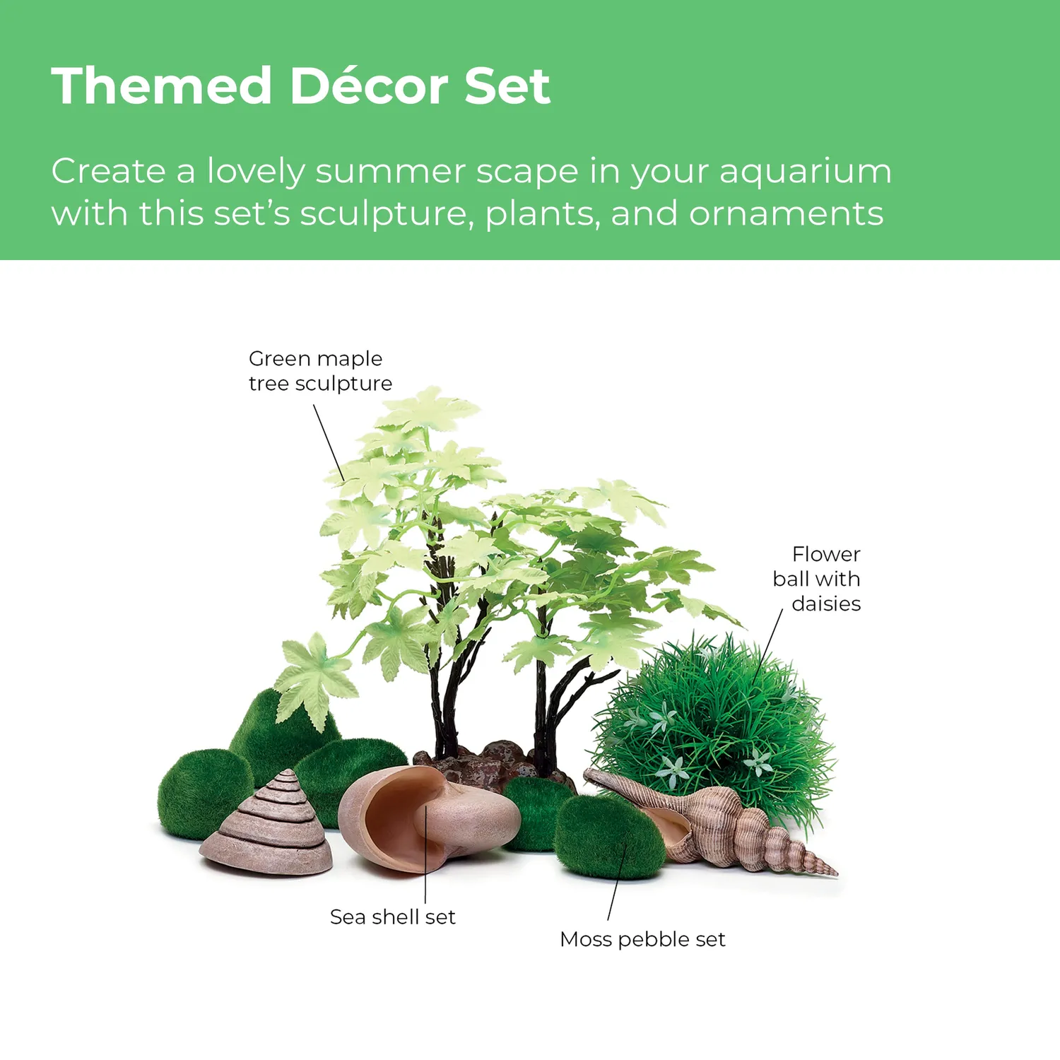 biOrb Summer Décor Set akvariedekor 15 L grön