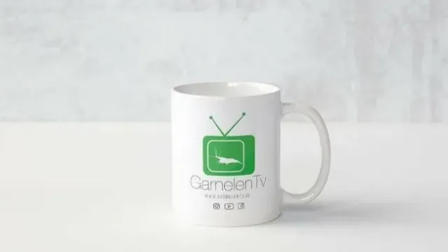 Garnelen TV Tasse mugg 325 ml vit dubbelsidigt tryck