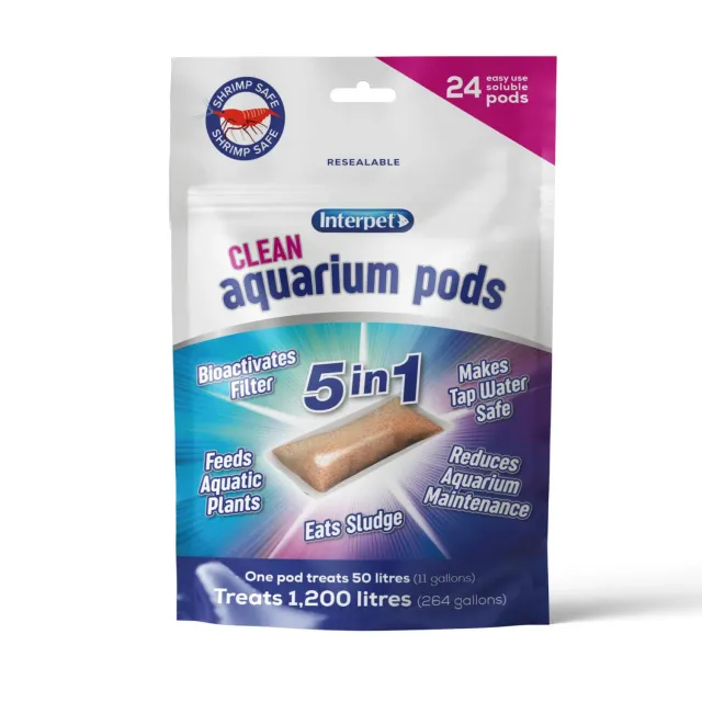 Interpet Clean Aquarium Pods vattenberedning 24-pack 5-i-1