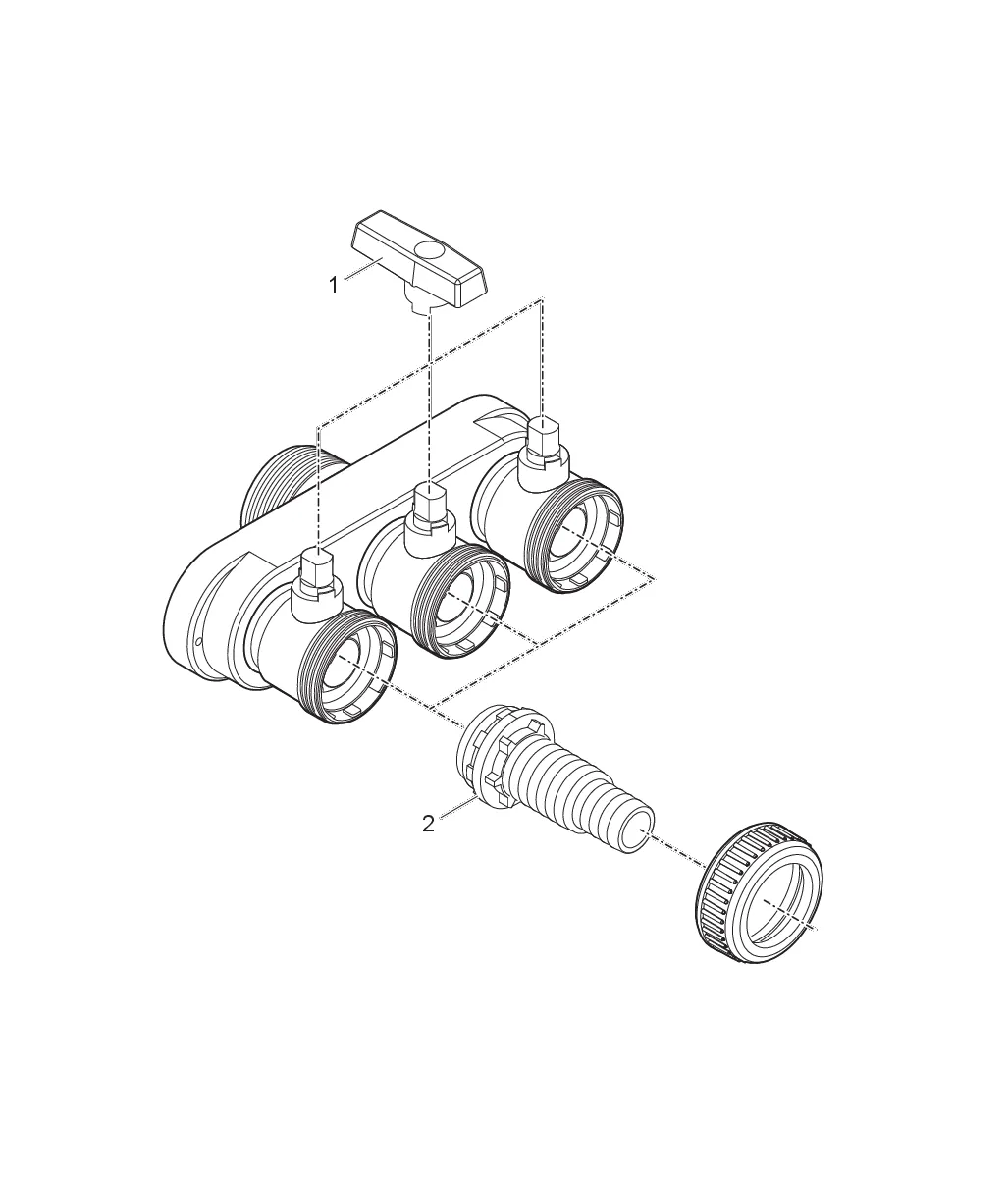 Oase Water Diverter vattenfördelare 1 1/4" 3-vägs grå