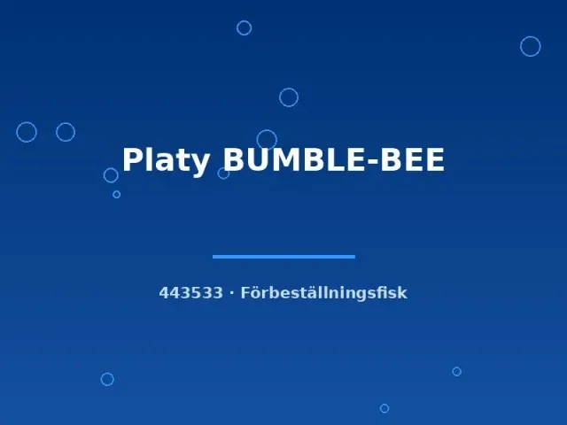 Näsets Ciklidhobby Platy Bumble-Bee lg levande fisk