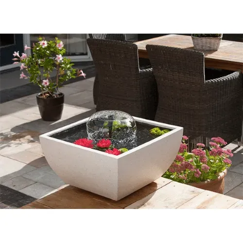 Näsets Ciklidhobby Dekorset damm kvadratisk vit 55 cm dekoration
