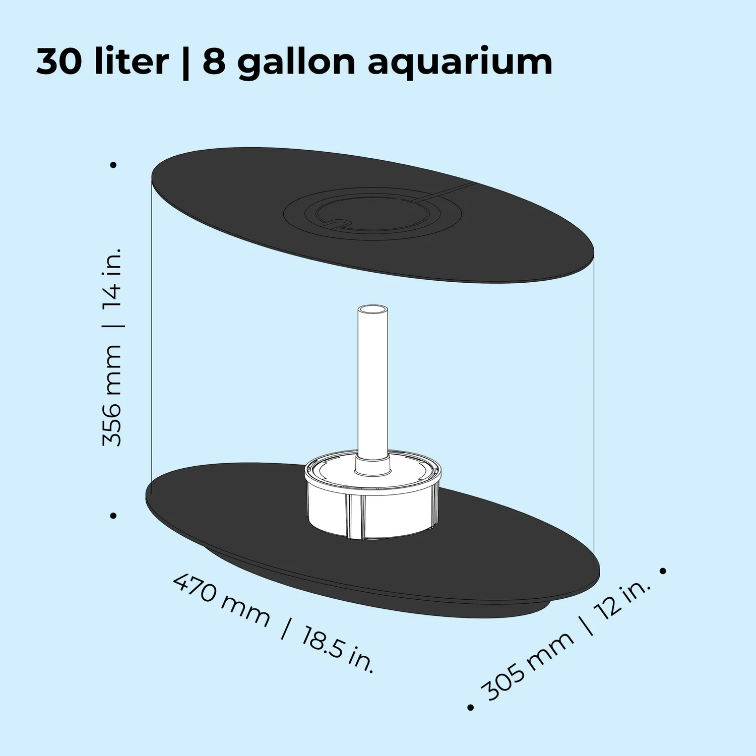 biOrb Loop 30 akvarium 30 liter svart MCR-ljus