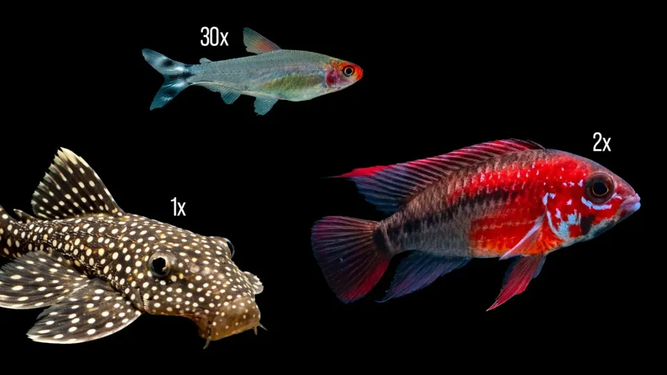 Garnelen TV Amazonas fiskset 200 liter rödkopstetra