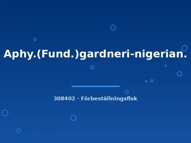 Näsets Ciklidhobby Gardneri Nigerian killifisk md Fundulopanchax