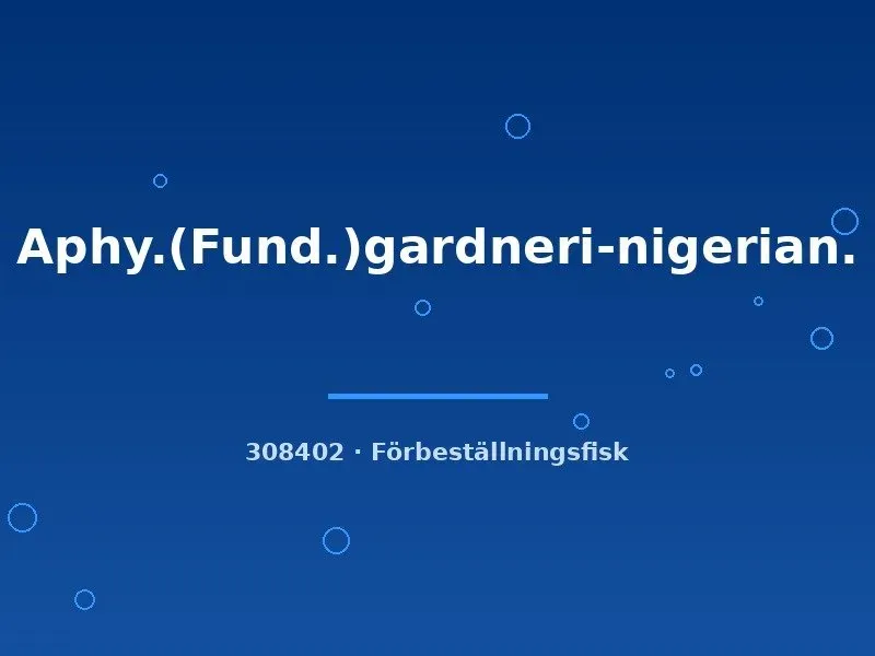 Näsets Ciklidhobby Gardneri Nigerian killifisk md Fundulopanchax