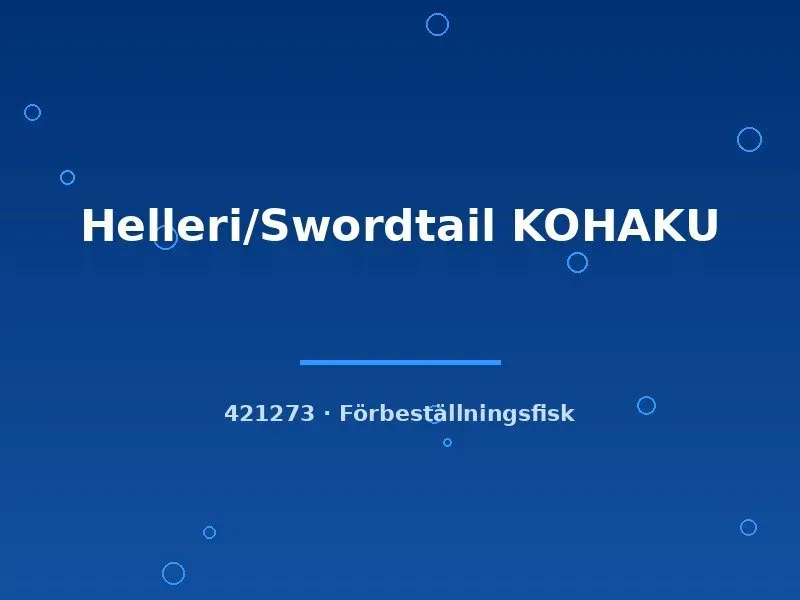 Näsets Ciklidhobby helleri kohaku md-lg svärdfisk förbeställning