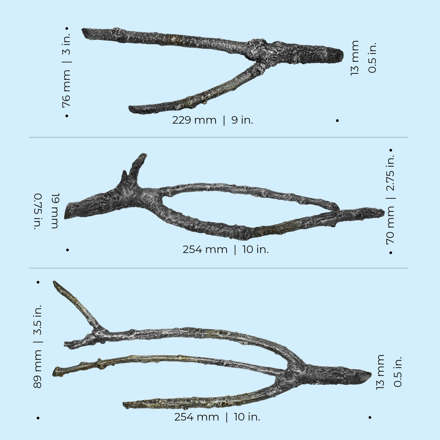 biOrb Amazonas Elements akvariedekor grå 3-pack