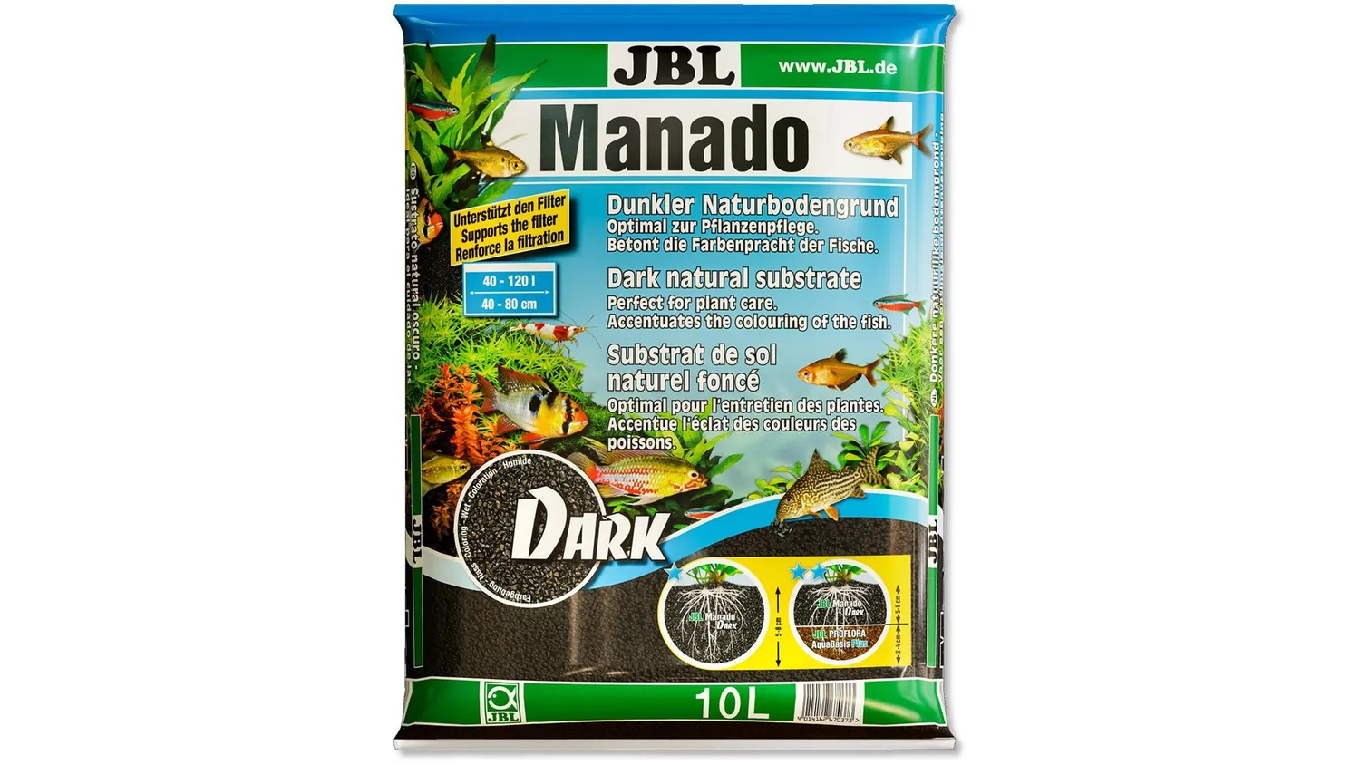 JBL Manado Dark akvariegrus 3 l mörk