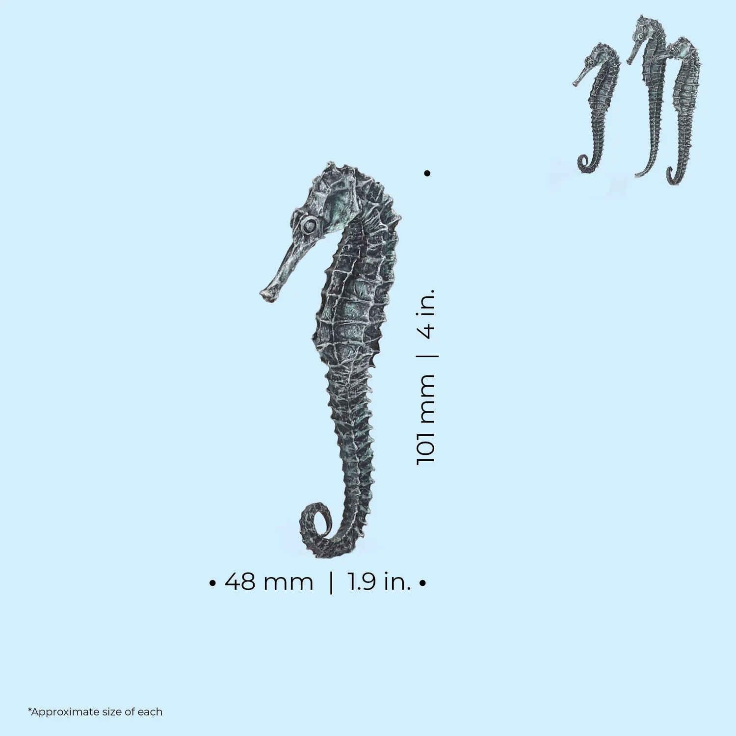 biOrb Seahorse Set akvariedekoration sjöhästar svart 3-pack
