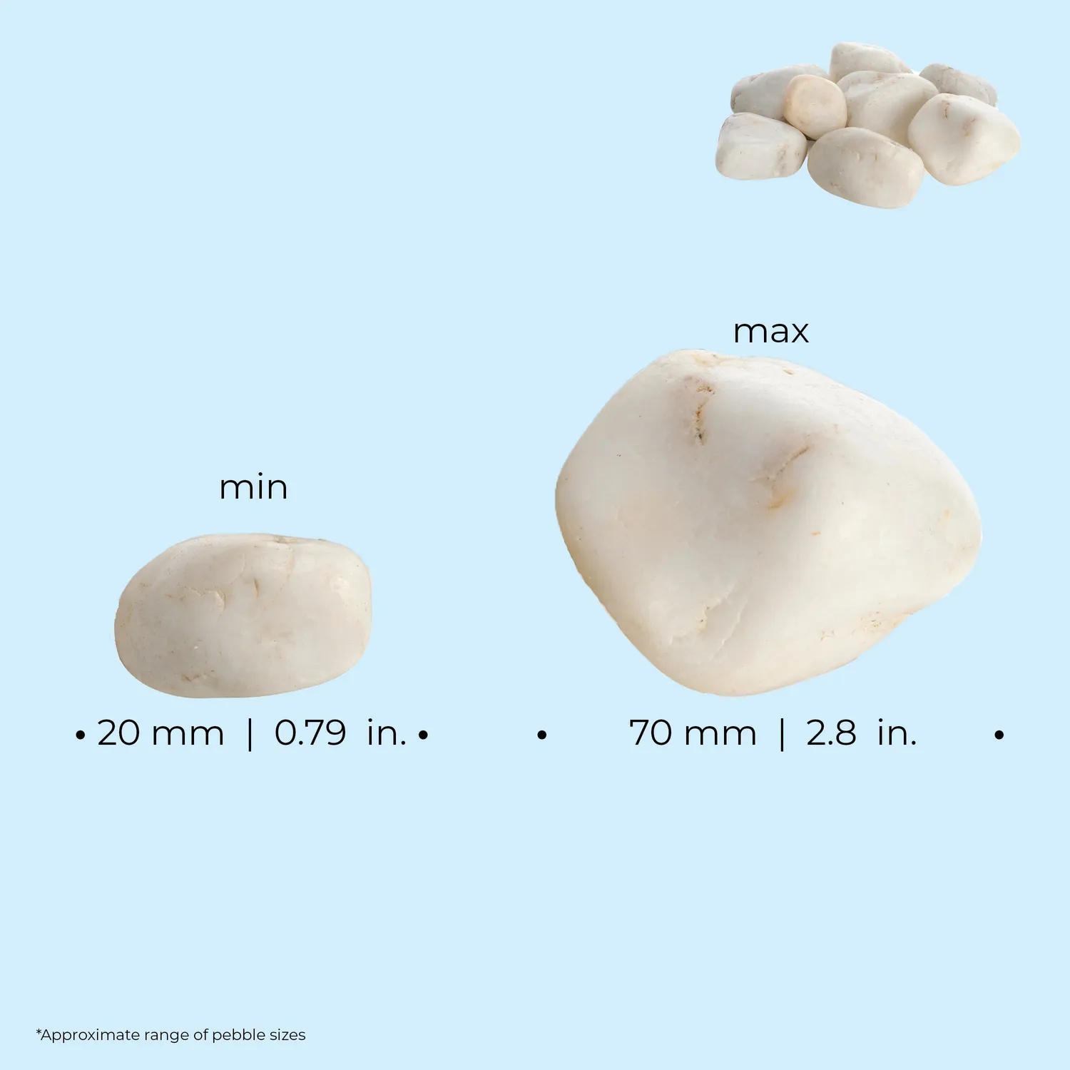biOrb Marble Pebble Set kulor vit marmorsten