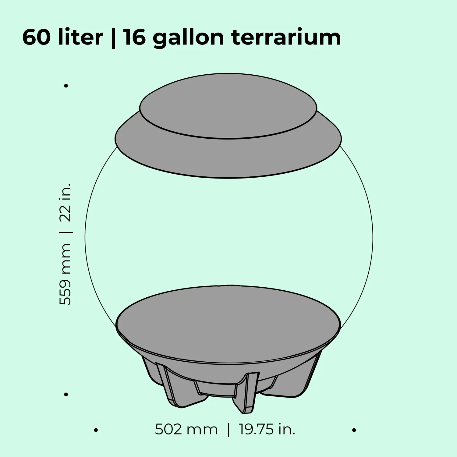 biOrb Air 60 terrarium 60 liter grå automatisk dimma