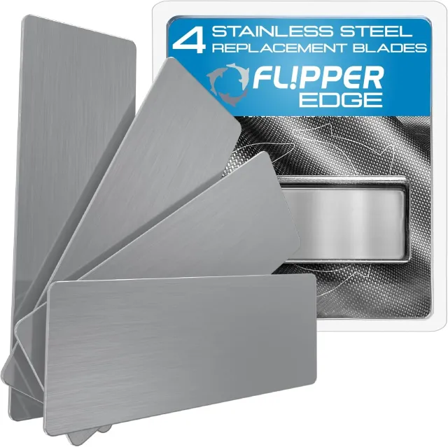 DeepSee Flipper Edge Standard reservblad rostfritt 4-pack