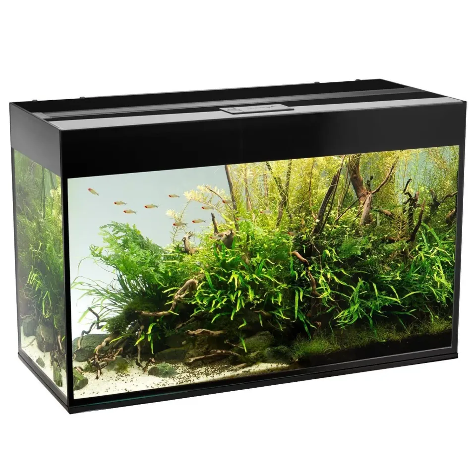 Glossy Akvarium 125L Svart LED 2x16W