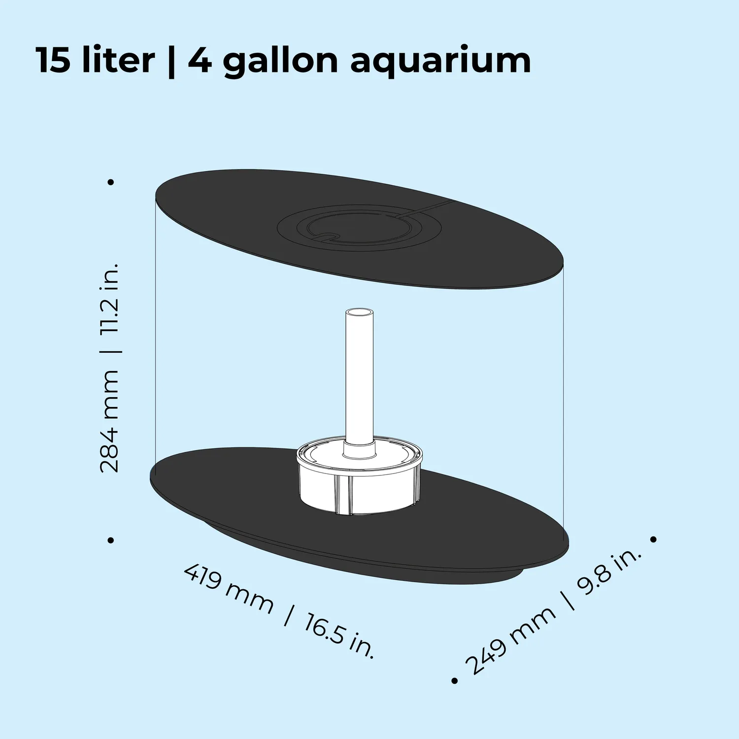biOrb LOOP 15 akvarium 15 liter svart LED