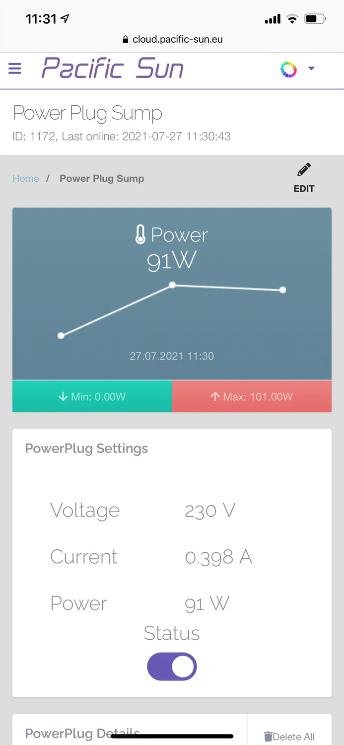 Pacific Sun PowerPlug EU smart uttag WiFi 10A
